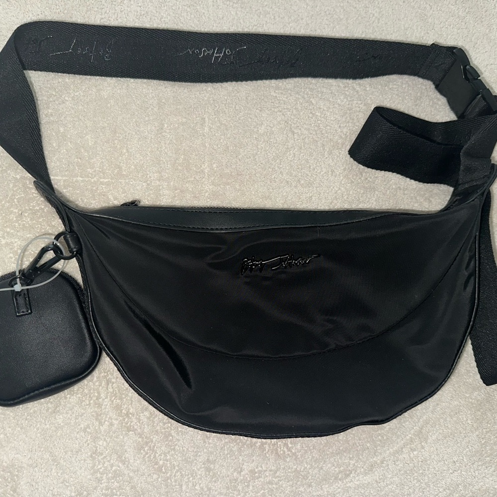 Betsey Johnson Black Nylon Crossbody Bag with Coin Pouch